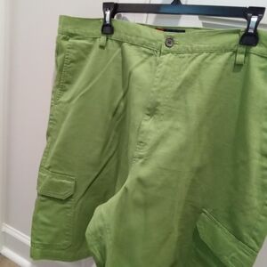 Chaps Men's Big & Tall Size 42 Lime Green Cargo Shorts